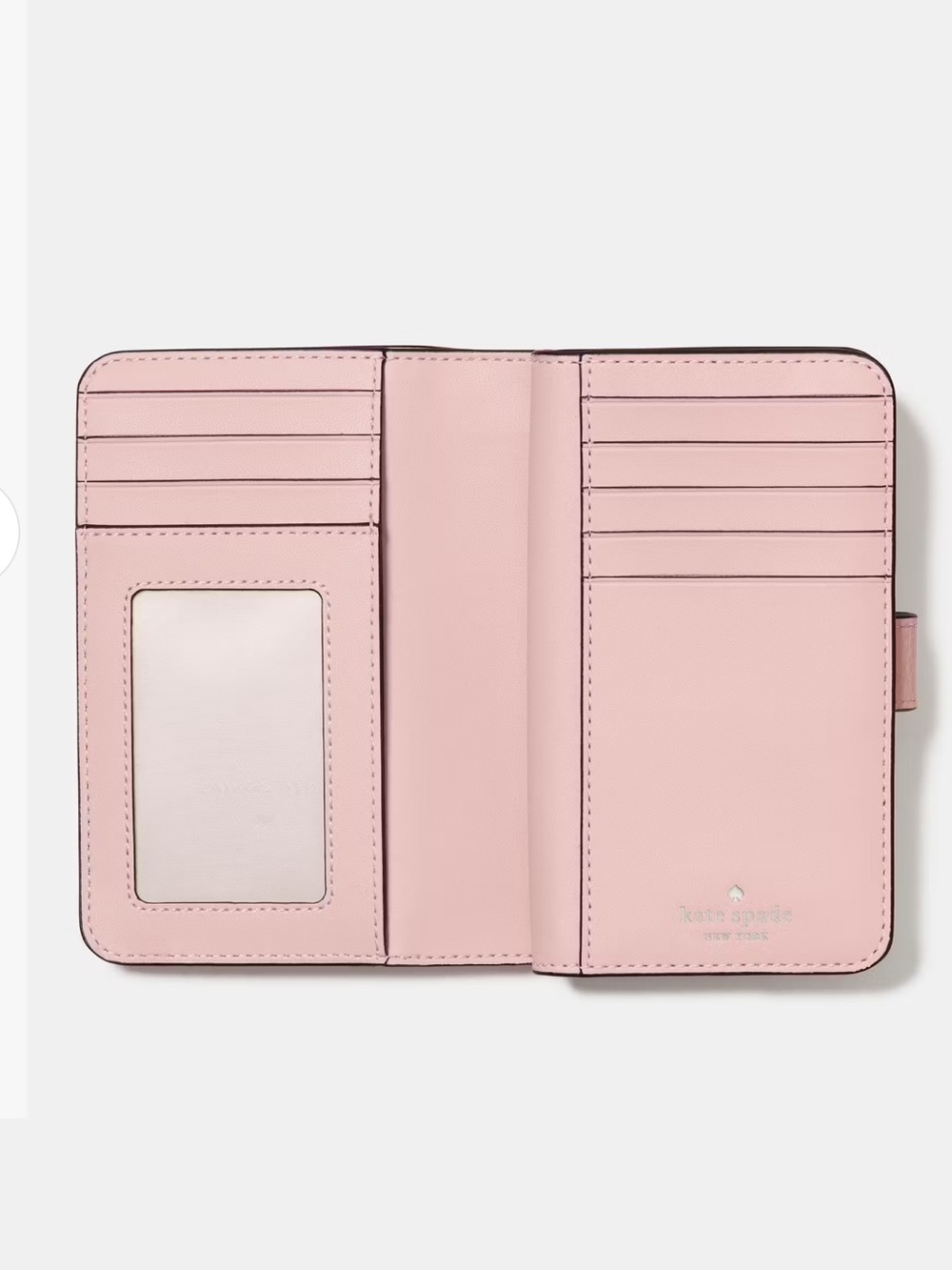 kate spade Pink Pebbled Leather Lena Snap Wallet - Picture 6 of 7